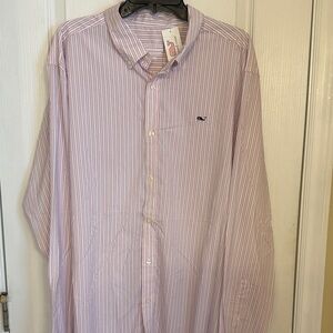 Vineyard Vines Performance Men's Light Pink Striped Button Down Shirt